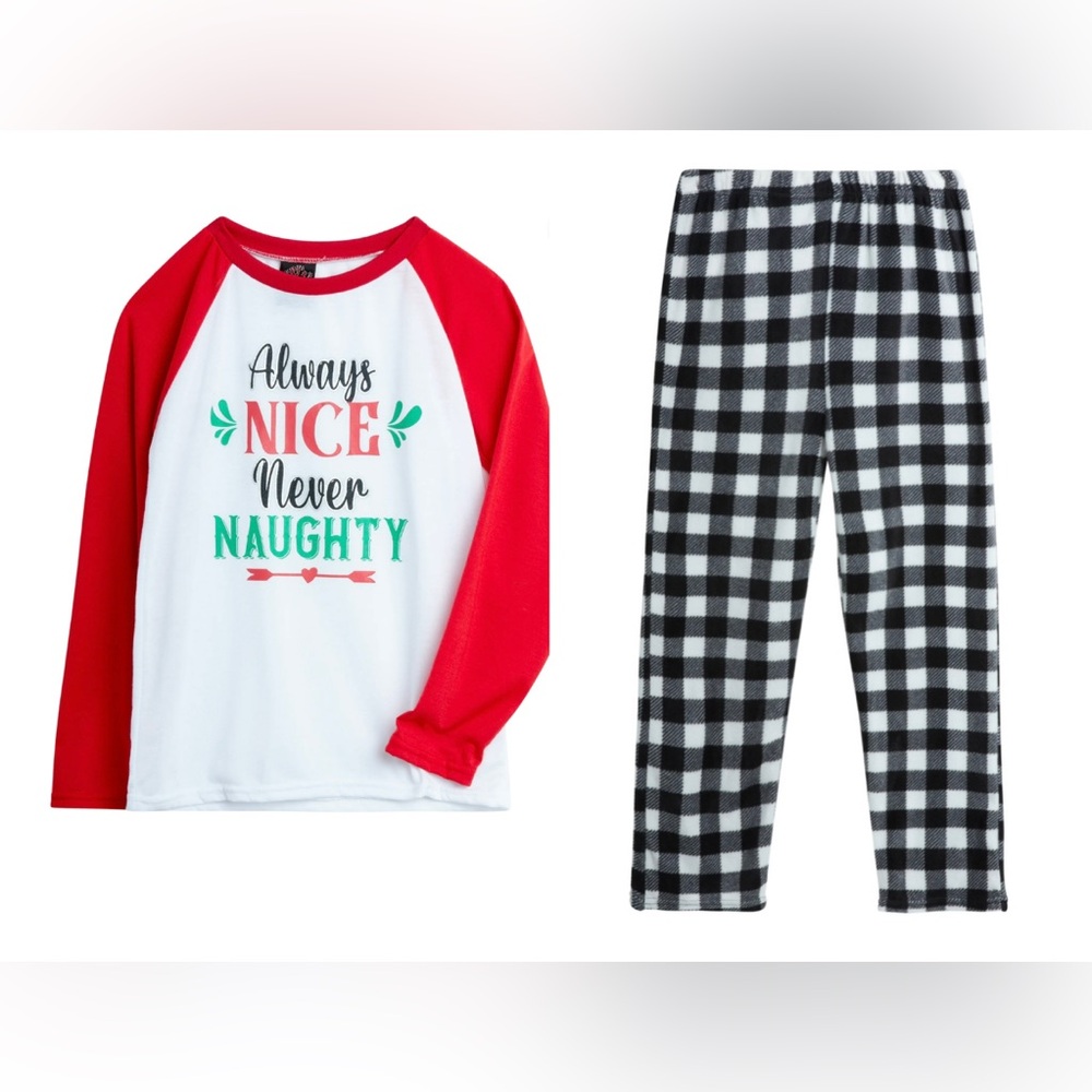 NWT - ALWAYS NICE & NEVER NAUGHTY Christmas Pajama Set